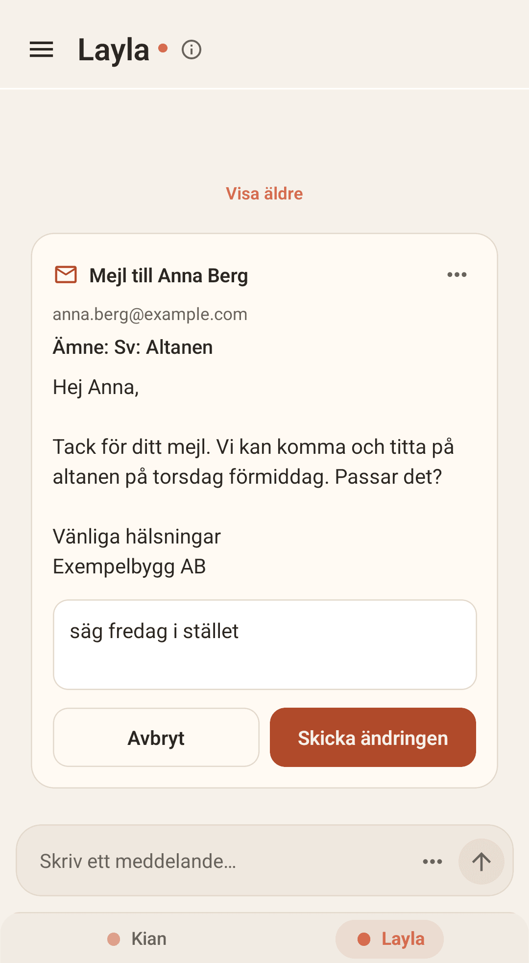 Du ändrar med egna ord